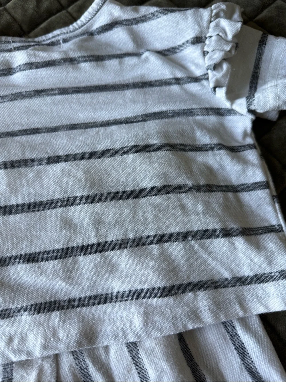 btween White Top with Gray Stripes